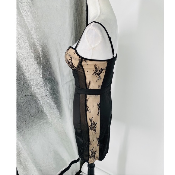 Black Satin Silk Sleeveless Bustier Bodycon Mini Dress - Picture 16 of 16